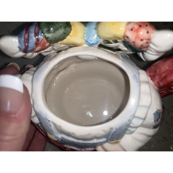 Vtg Teapot Patchwork Angel 1996 Cosmos For H.O.L. 3 Piece Tea For One Tea Pot - Picture 14 of 16